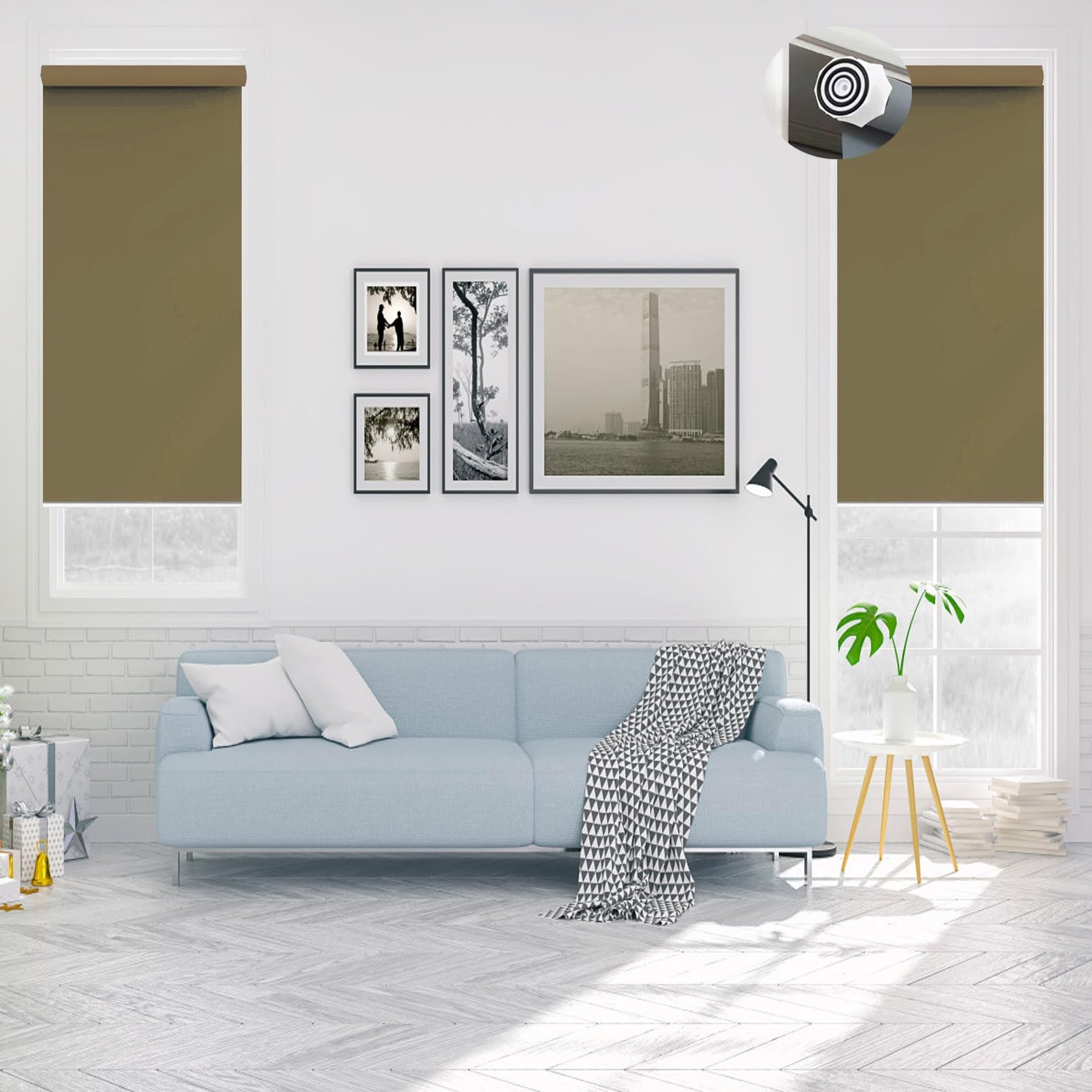 Amazon｜ロールスクリーン つっぱり式 100 x 200 cm 穴あけ不要 UV